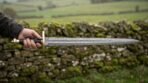 Brassguard Hand Forged Damascus Sword | 30 Inch Overall with 24 Inch Blade | Brass and Micarta Handle and Olive Burl Wooden Scabbard | Collector and Display Gift | RK-510 - Image 2