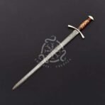 Longsword — Hand-Forged Damascus, 37" Overall, Olive Wood Handle, Sheath Included - Image 2