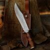 RK-492 Custom Handmade Damascus Hunting knife Beautiful sharp Best Quality Knife Wood Handle Best Collection Knife Gift for him , her Usa Made - Image 4