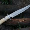 RK-489 Damascus Hunting Bowie Camping Knife Damascus Steel Knives Camel Bone Handle Best Knife Collection Gift For Him , Her USA made - Image 2