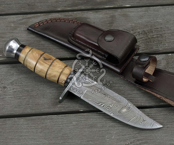 RK-494 Beautiful Hunting Camping Damascus Knife Handmade Knife Perfect for Hunting Top Rated Damascus Knife For sale Usa Made 