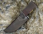 Damascus Camp Knife — Hand-Forged, Stag Horn Handle, Leather Sheath (RK-494) - Image 5