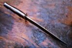 Damascus Bowie Knife — Hand-Forged, 14" Overall, Rosewood Handle, Leather Sheath | Engraving Available - Image 3