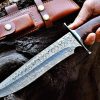 RK-473 14" DAMASCUS Steel Knife, Hand Forged Bowie Knife, Fixed Blade knife Hunting Knife, Exotic Rose Wood Handle, Personalized gift USA Made  - Image 6