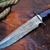 RK-473 14" DAMASCUS Steel Knife, Hand Forged Bowie Knife, Fixed Blade knife Hunting Knife, Exotic Rose Wood Handle, Personalized gift USA Made  - Image 7