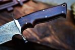Damascus Bowie Knife — Hand-Forged, 14" Overall, Rosewood Handle, Leather Sheath | Engraving Available - Image 9