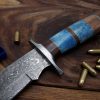 RK-486 17" Damascus Steel Knife Handmade Bowie Knife, Fixed Blade knife Hunting Knife,Prime Quality Rose Wood Handle, Personalized gift USA Made - Image 4