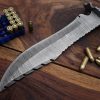 RK-484 17" Damascus Steel Knife Handmade Bowie Knife, Fixed Blade knife Hunting Knife, Prime Quality Rose Wood Handle, Personalized gift USA Made - Image 3