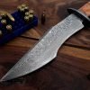 RK-488 Beautiful Damascus Hunting Bowie Camping Knife Damascus Steel Knives Camel Bone Handle Best Knife Collection Gift For Him , Her USA made - Image 3