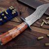 RK-488 Beautiful Damascus Hunting Bowie Camping Knife Damascus Steel Knives Camel Bone Handle Best Knife Collection Gift For Him , Her USA made - Image 4