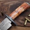RK-488 Beautiful Damascus Hunting Bowie Camping Knife Damascus Steel Knives Camel Bone Handle Best Knife Collection Gift For Him , Her USA made - Image 5