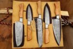 Damascus Chef Knife — Hand-Forged, Buffalo Horn Handle, Leather Sheath (RK-503) - Image 4
