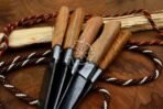 Damascus Chef Knife — Hand-Forged, Buffalo Horn Handle, Leather Sheath (RK-503) - Image 6