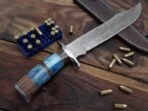 Damascus Bowie Knife — Hand-Forged, 17" Overall, Rosewood Handle, Leather Sheath | Engraving Available (RK-486) - Image 5