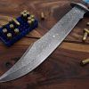 RK-486 17" Damascus Steel Knife Handmade Bowie Knife, Fixed Blade knife Hunting Knife,Prime Quality Rose Wood Handle, Personalized gift USA Made - Image 6
