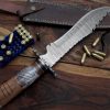 RK-484 17" Damascus Steel Knife Handmade Bowie Knife, Fixed Blade knife Hunting Knife, Prime Quality Rose Wood Handle, Personalized gift USA Made - Image 5