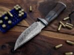 Damascus Camp Knife — Hand-Forged, Stag Horn Handle, Leather Sheath (RK-485) - Image 6