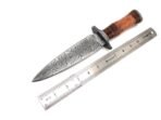 Damascus Dagger Knife — Hand-Forged, Bone Handle, Leather Sheath (RK-475) - Image 6