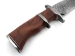 Damascus Bowie Knife — Hand-Forged, Wood Handle, Leather Sheath (RK-467) - Image 2