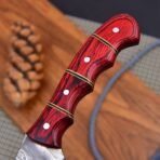 Damascus Fish Fillet Knife — Hand-Forged, Wood Handle, Leather Sheath - Image 4