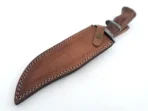Damascus Bowie Knife — Hand-Forged, Wood Handle, Leather Sheath (RK-467) - Image 6