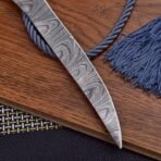 Damascus Fish Fillet Knife — Hand-Forged, Resin Handle, Leather Sheath - view 5
