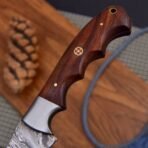 Damascus Fish Fillet Knife — Hand-Forged, Wood Handle, Leather Sheath (RK-480) - Image 4