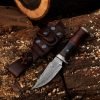 RK-478 Handmade Damascus Hunting Survival Camping Knife Forged Damascus Knives Beautiful Art Best Gift For Him and Her USA made Knives - Image 4