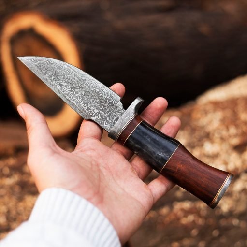 RK-478 Handmade Damascus Hunting Survival Camping Knife Forged Damascus Knives Beautiful Art Best Gift For Him and Her USA made Knives