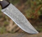 Damascus Camp Knife — Hand-Forged, Stag Horn Handle, Leather Sheath (RK-493) - Image 3
