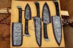 Damascus Chef Knife — Hand-Forged, Buffalo Horn Handle, Leather Sheath (RK-504) - Image 5