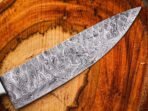 Damascus Chef Knife — Hand-Forged, Wood Handle, Leather Sheath | Engraving Available (RK-500) - Image 4