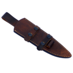 Damascus Skinner Knife — Hand-Forged, Hardwood Handle, Leather Sheath (RK-460) - Image 3