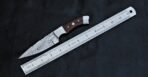 Damascus Skinner Knife — Hand-Forged, Stag Horn Handle, Leather Sheath (RK-410) - Image 2
