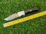 Damascus Folding Pocket Knife — Hand-Forged, 7.5" Overall, Resin Handle, Leather Sheath - Image 2