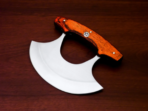 High-Carbon Chef Knife — Hand-Forged, Stag Horn Handle, Leather Sheath - Image 2