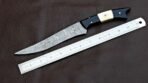 Damascus Fish Fillet Knife — Hand-Forged, Stag Horn Handle, Leather Sheath - view 2