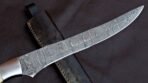Damascus Fish Fillet Knife — Hand-Forged, Bone Handle, Leather Sheath - Image 2