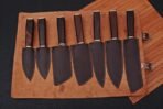 Damascus Chef Knife — Hand-Forged, Buffalo Horn Handle, Leather Sheath (RK-430) - Image 2