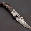 RK-444 Liner Lock Damascus Pocket knife Damascus Bolster G10 Hand Forged knife Every Day Carry Knife Damascus Knives USA Made Gift For Him Gift For Her - Image 2