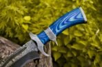 Damascus Bowie Knife — Hand-Forged, Stag Horn Handle, Leather Sheath (RK-464) - Image 2