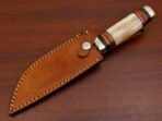 Damascus Bowie Knife — Hand-Forged, Bone Handle, Leather Sheath - Image 11