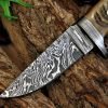 RK-408 BEAUTIFUL CUSTOM HANDMADE DAMASCUS STEEL 7.0" SKINNER KNIFE WITH RAM HORN HANDLE Gift For Her/Him USA Made - Image 2