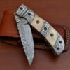 RK-409 Damascus Pocket knife Damascus Folding Knife Hand Forged knife Every Day Carry Knife Damascus Steel Knives USA Made Perfect Gift For Boyfriend - Image 3