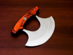 High-Carbon Chef Knife — Hand-Forged, Stag Horn Handle, Leather Sheath - Image 3