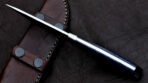 Damascus Skinner Knife — Hand-Forged, Stag Horn Handle, Leather Sheath (RK-419) - Image 3
