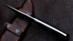 Damascus Skinner Knife — Hand-Forged, Micarta Handle, Leather Sheath - Image 3