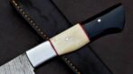 Damascus Fish Fillet Knife — Hand-Forged, Bone Handle, Leather Sheath (RK-423) - Image 3