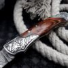 RK-438 Engraved Back Lock Damascus Pocket knife Damascus Folding Knife Hand Forged knife Every Day Carry Knife Damascus Knives USA Made Gift For Him Gift For Her - Image 3