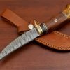 RK-454 Handmade Damascus Skinner Camping Knife Forged Damascus Knives Wood Handle Beautiful Art Best Gift For Him and Her USA made Knives - Image 3